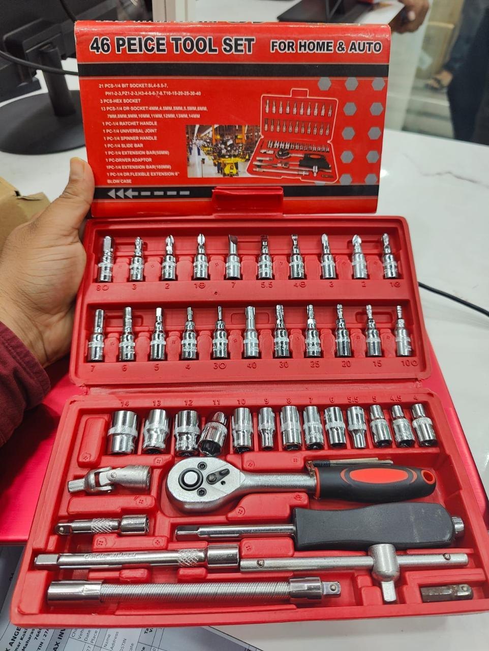 OPTIFINE Stainless steel 46 in 1 portable Hardware ToolKit,for workshop,home,automobiles