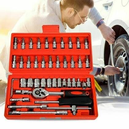 OPTIFINE Stainless steel 46 in 1 portable Hardware ToolKit,for workshop,home,automobiles